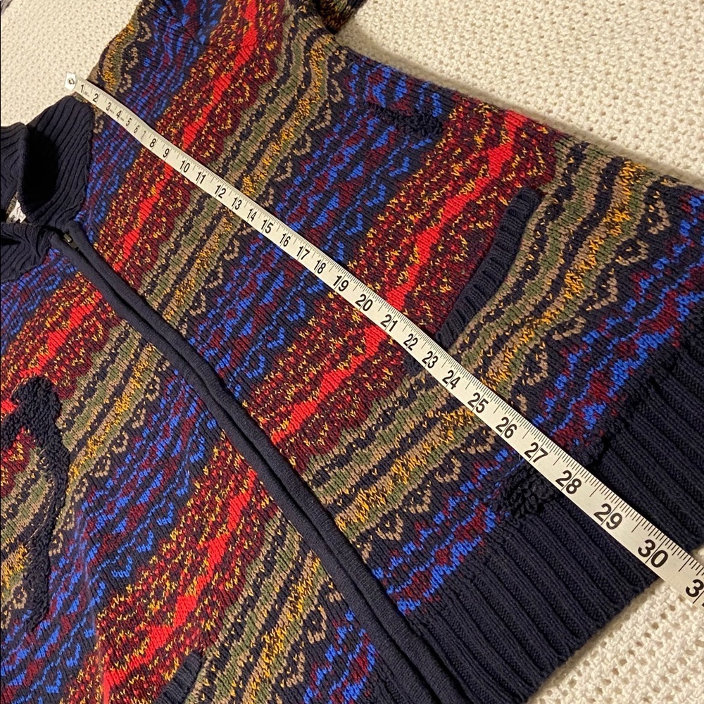 The Rail Multi-Color Zip-Front Cardigan Sweater Cotton Blend Shawl Collar Large - Picture 10 of 11